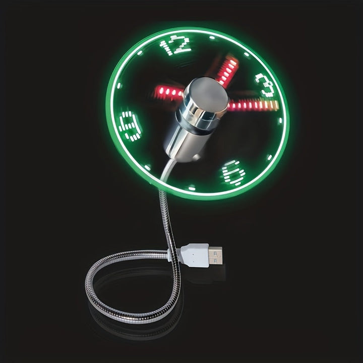 USB skrivebordsvifte med LED klokkevisning | Luvikno