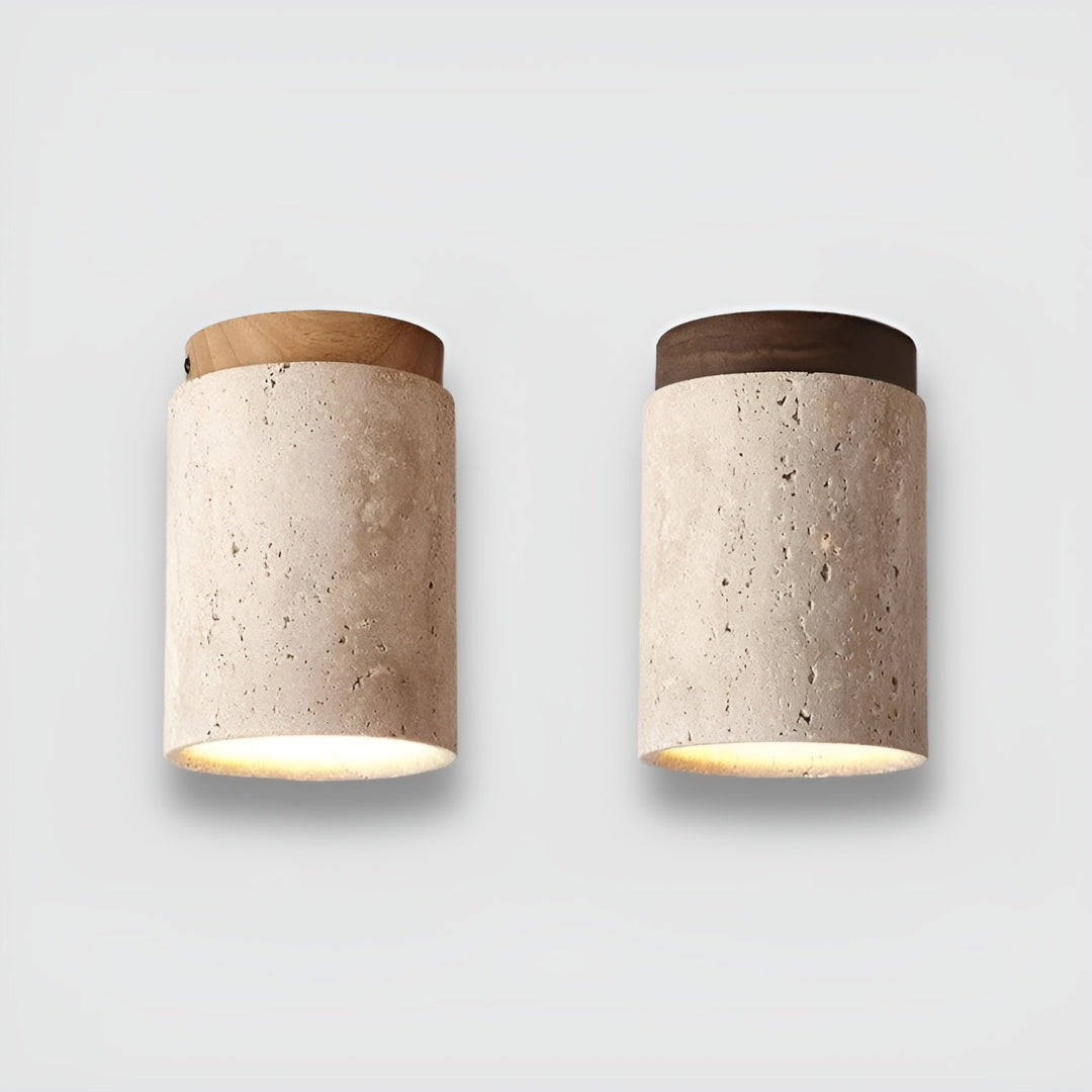 Luvikno | ZenElegance Wabi Sabi Luksus Takbelysning - Naturlig Travertin LED