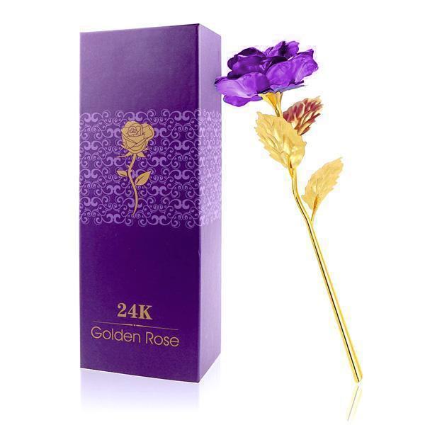24K Gullfolie Rose Med Boks | Luvikno