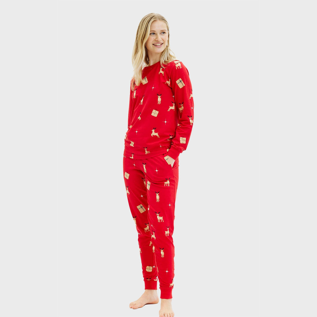 Luvik | Stilig rød julaftenpyjamas - For kvinner
