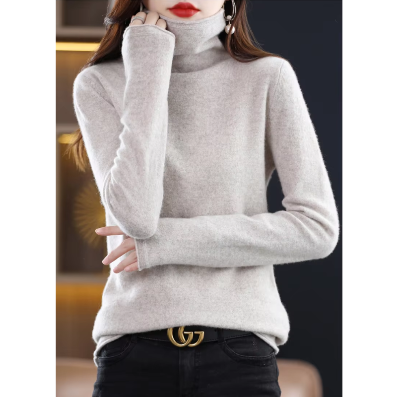 Luvik | Luksus Cashmere Genser til Kvinner Myk Pikketopp, Varm & Stilig