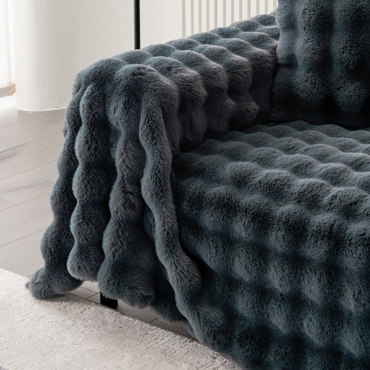 Luksus Ripple Faux Fur Sofa Deksel - Moderne, Stilig & Holdbar Sofa Beskyttelse | Luvikno