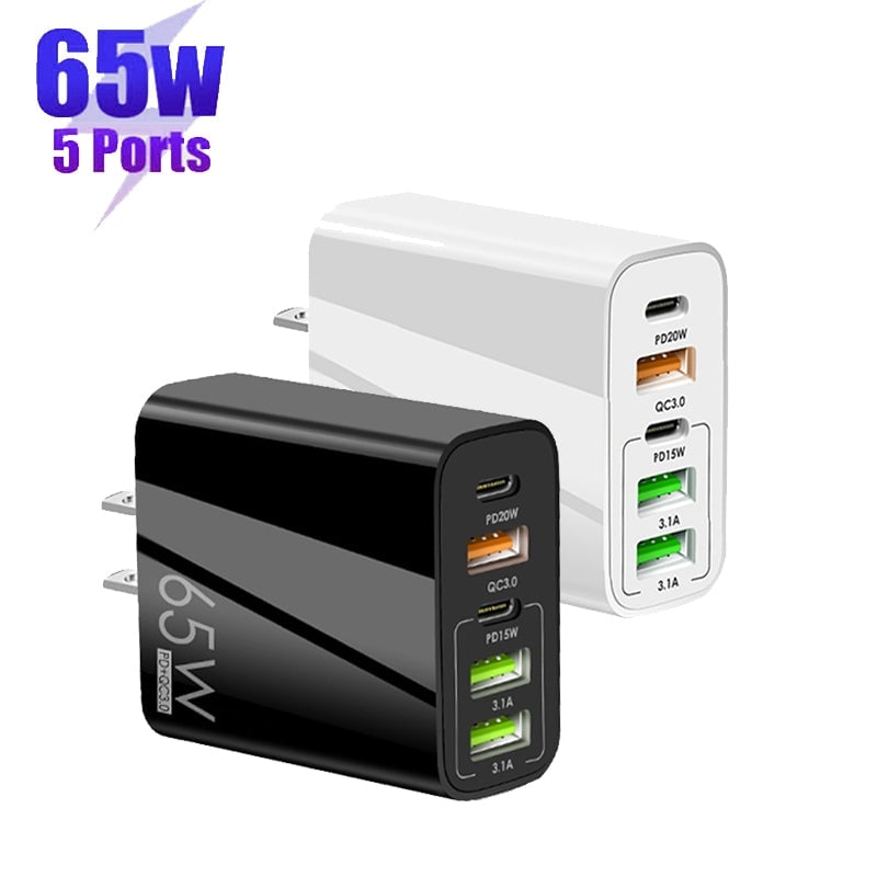 Multi Port Adapter 65W Hurtiglader - US Standard | Luvikno