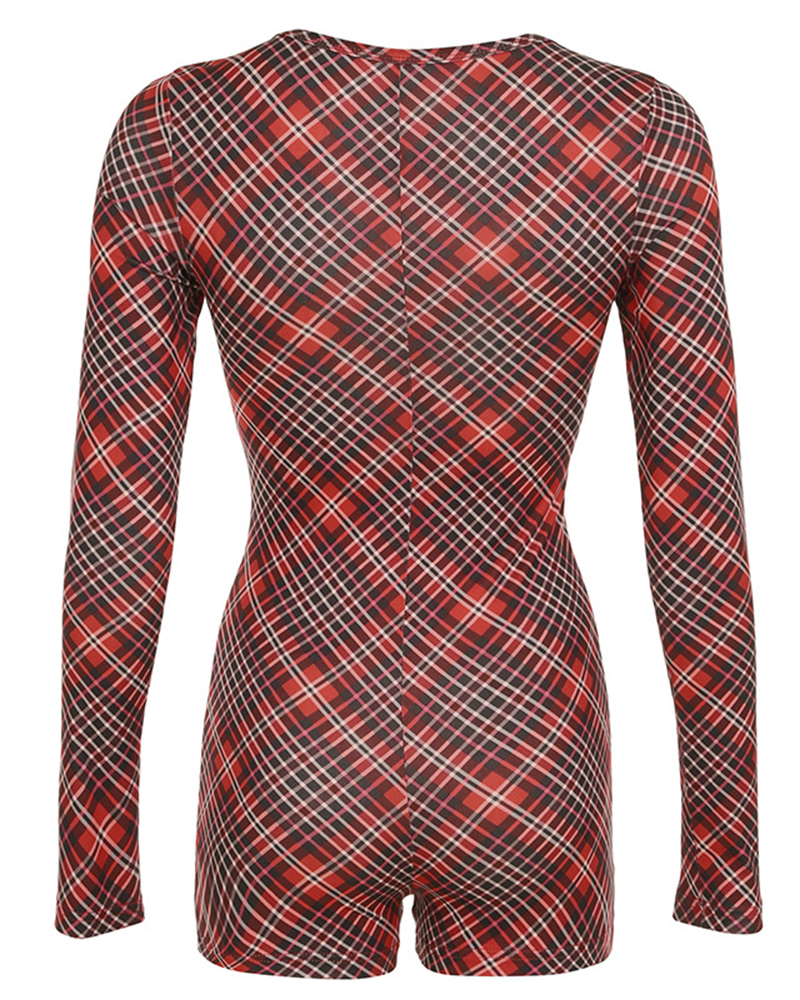 Luvik | Joulukaroonskaala V-kaula-aukko Pitkähihaiset Yhdisteet Shortsit