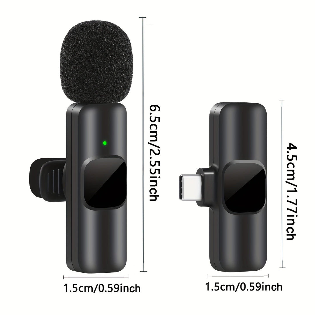 Luvikno | Trådløs Lavalier Mikrofon for Videoinnspillinger og Strømming – Kompakt Design med Høy Lydkvalitet og USB-C Tilkobling