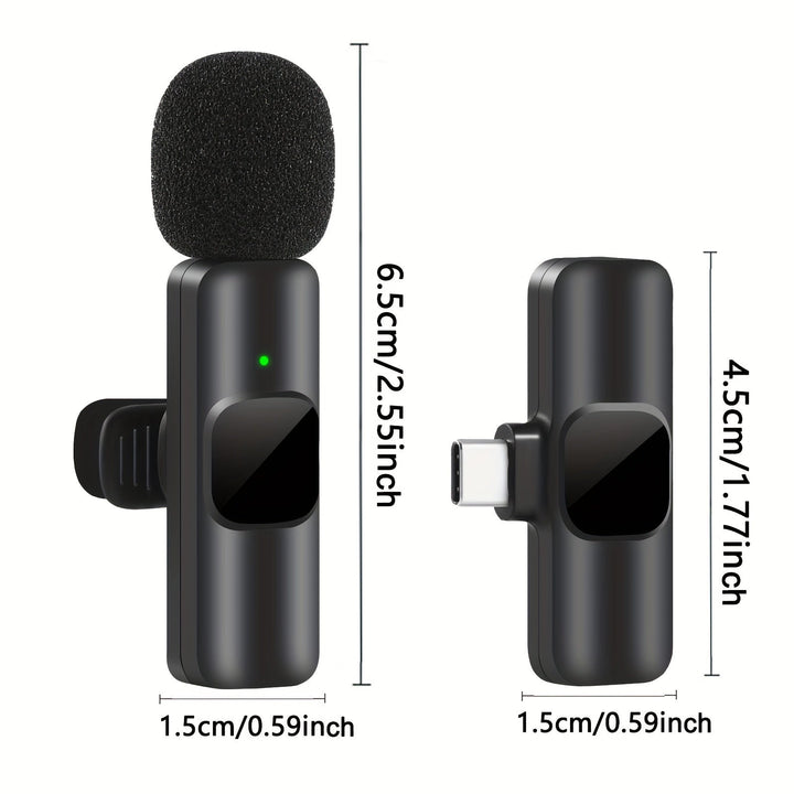 Luvikno | Trådløs Lavalier Mikrofon for Videoinnspillinger og Strømming – Kompakt Design med Høy Lydkvalitet og USB-C Tilkobling