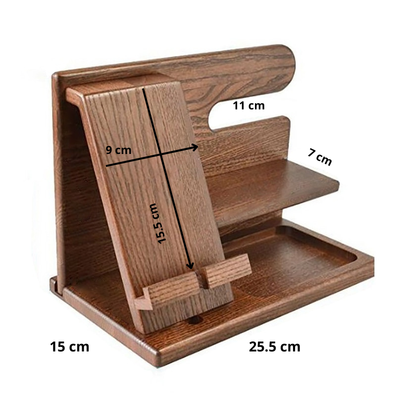 WoodDock – Stilig Tre Organizer for Enheter Luvikno