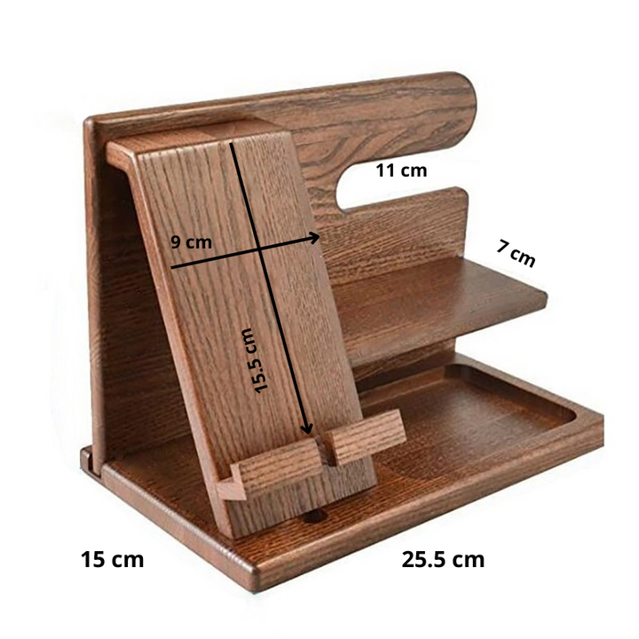 WoodDock – Stilig Tre Organizer for Enheter Luvikno
