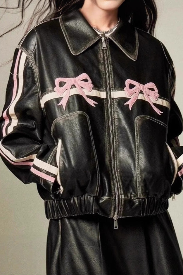 Luvik | Dekorativt Tekstil Skinnbikerjakke
