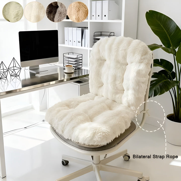 Myk sittepute laget av faux fur – Ekstra tykk & kosete | Perfekt for stol og sofa | Luvikno