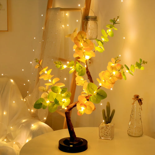 EucalyptusGlow Tre - LED Bonsai Lampe med Oppladbar Drive Luvikno