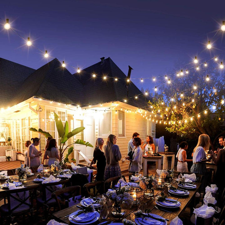 25FT Globe String Lights with Bulbs for Indoor/Outdoor Vanntett Koble Sammen Henge Lys til Bakgård Veranda Balkong Fest Dekor | Luvikno