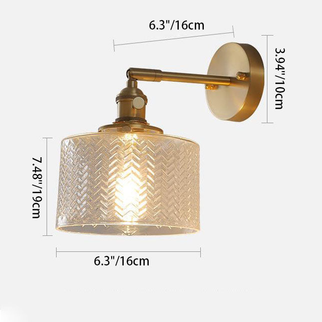 Luvikno | Nordisk Minimalistisk Kreativ Messing Sylinder 1-Lys Vegglampe
