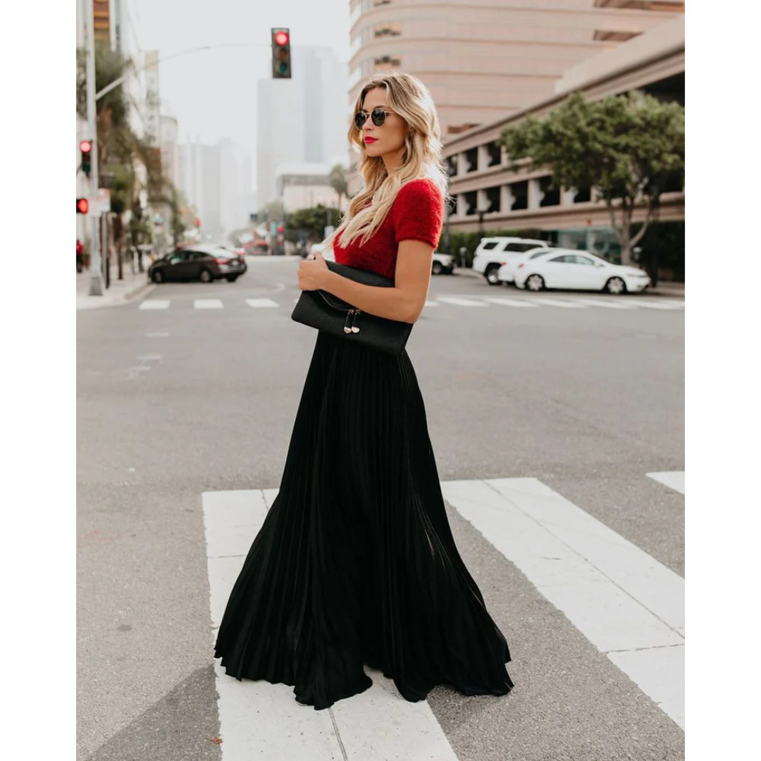 Luvik | Elegant Pleated Long Skirt