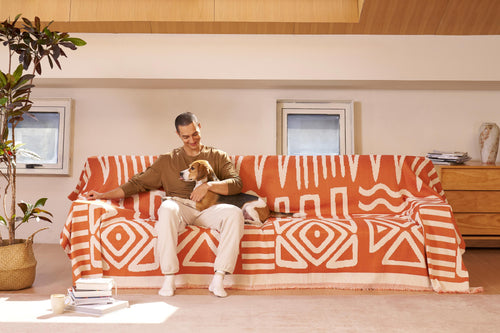 Geometrisk Boho Stil Sofa Trekk - Moderne, Stilig & Holdbar Sofa Beskyttelse | Luvikno