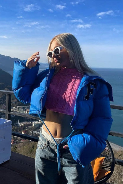 Luvik | Fleece Patchwork Tekoturkishuppari Collarin Puffer Jacket