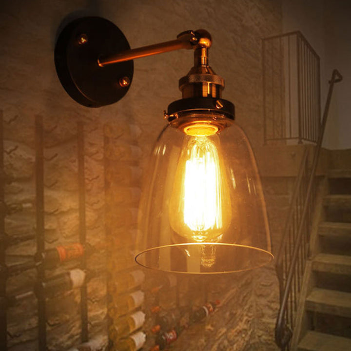 Oval Vanity Vegglamper Retro Industriell Stil Glass Enkelt Vanity Lys | Luvikno