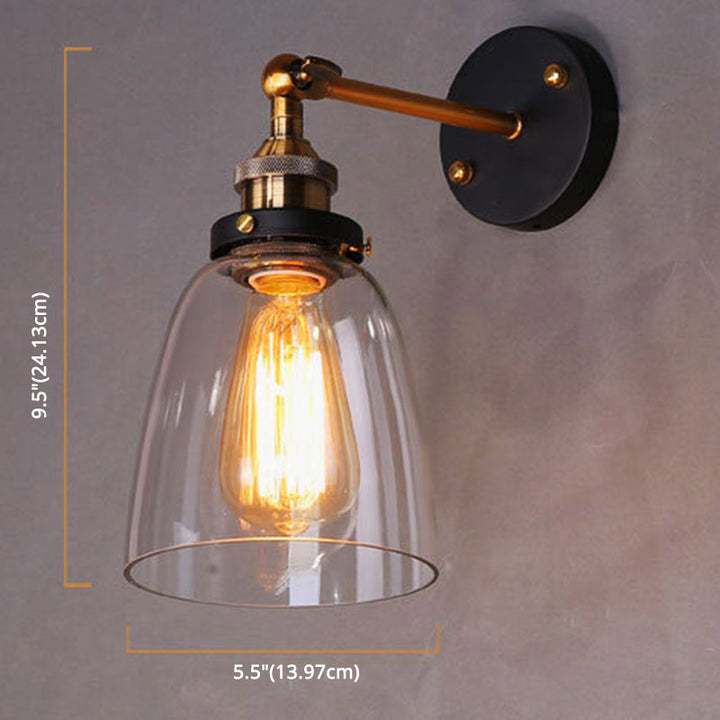 Oval Vanity Vegglamper Retro Industriell Stil Glass Enkelt Vanity Lys | Luvikno