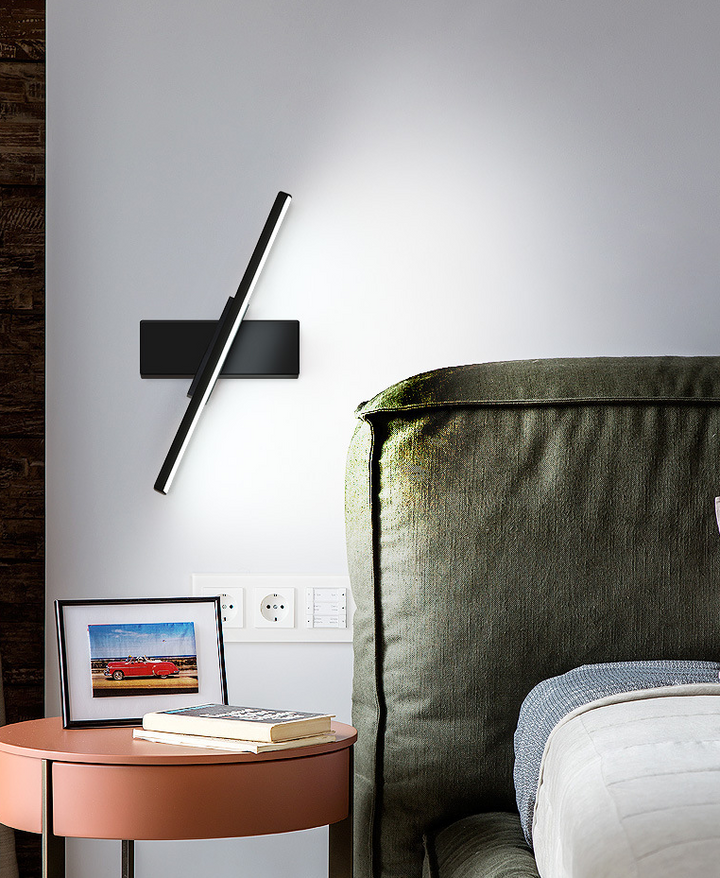 Regulær moderne vegglampe LED metall nattbordlamper med roterbart hode | Luvikno
