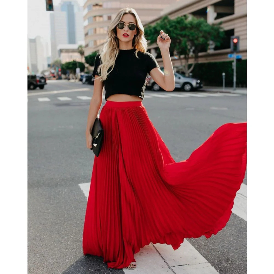 Luvik | Elegant Pleated Long Skirt