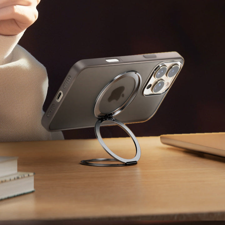 Luvikno | LuxuraGrip Tri-Fold MagSafe Stativ | Elegant 3-i-1 telefonring, stativ og grep for ultimate bekvemmelighet