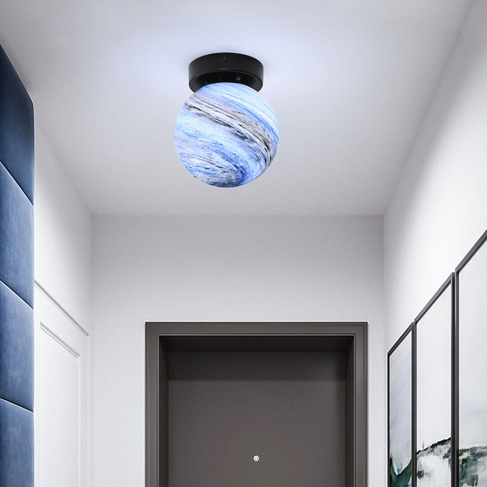 Glass Ceiling Light Modern Globe Fixture Luvikno
