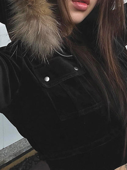 Luvik | Karvainen Patches Kappale Vetoketjuhuppari