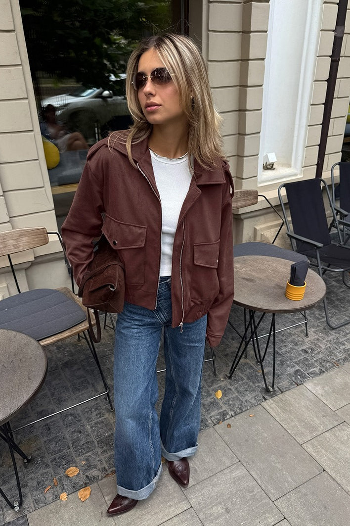 Luvik | Fit Brun Skinnjakke