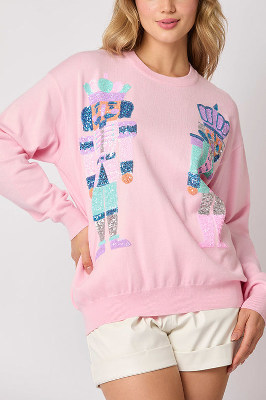 Luvik | JuleSoldat Glitrende Mote Løs Sweatshirt