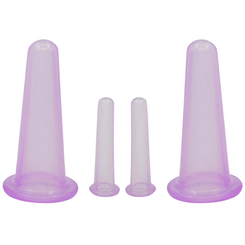 Luvikno | 4 silikonkopper for ansiktsmassasje cupping