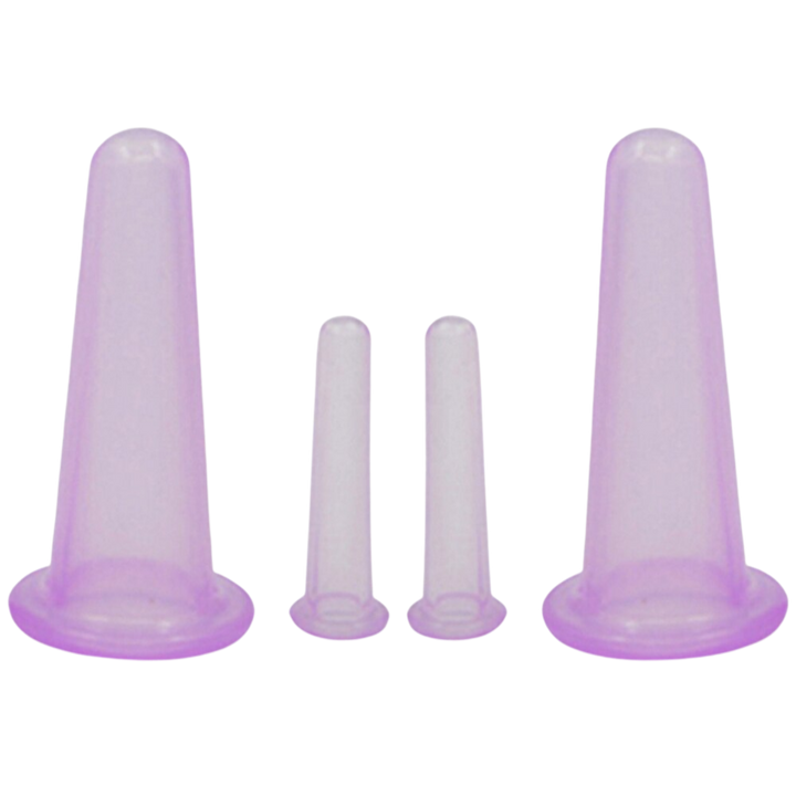 Luvikno | 4 silikonkopper for ansiktsmassasje cupping