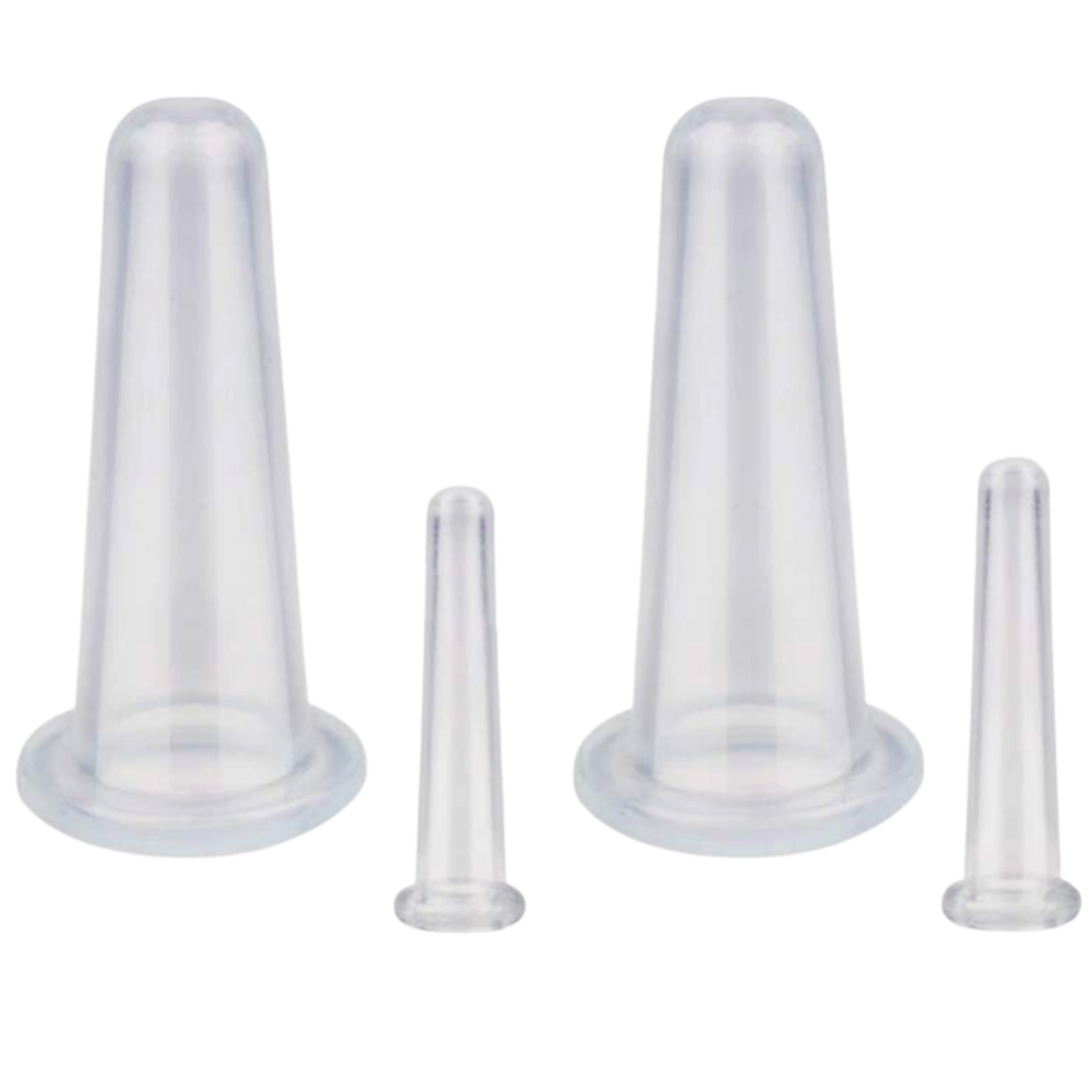 Luvikno | 4 silikonkopper for ansiktsmassasje cupping