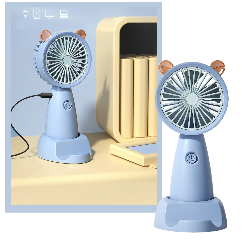 Mini USB-vifte med telefonholder | Luvikno