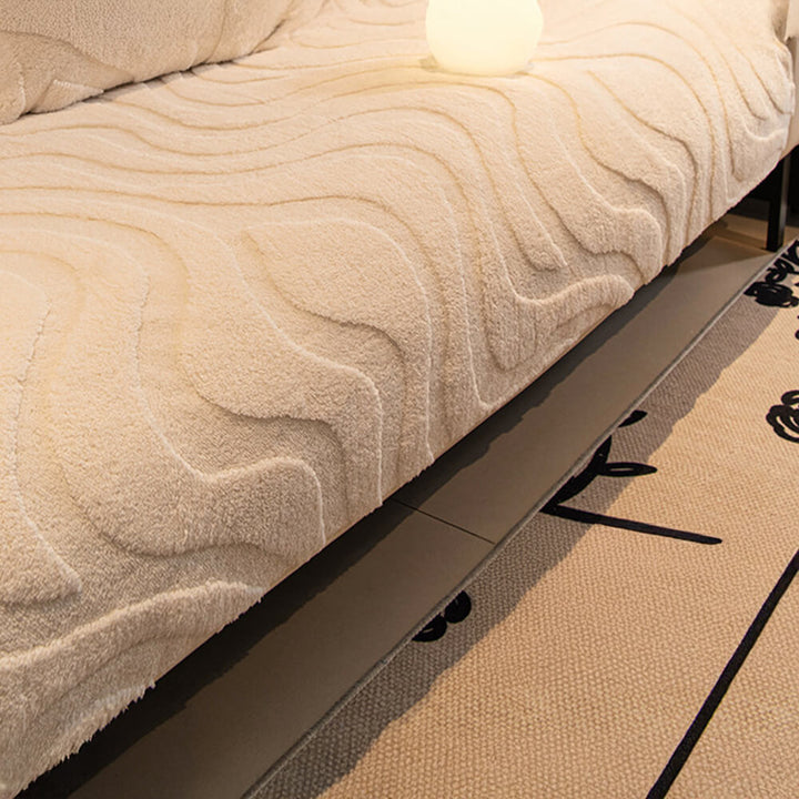 Varm Plush Bøyd Jacquard Rutsjefri Sofa Beskyttelsestrekk | Luvikno