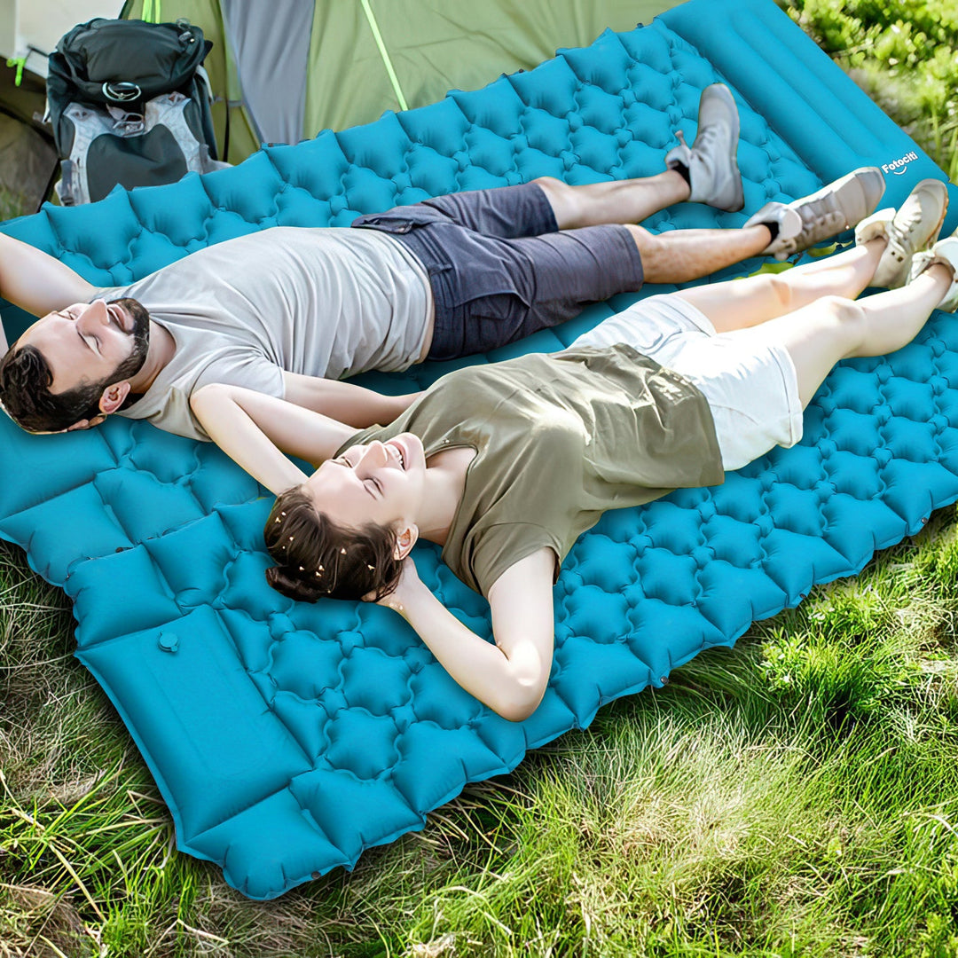 Sovematte camping matte fotpumpe | Luvikno
