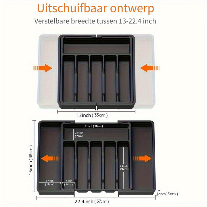 Utvidbar bestikkholder 33–57 cm | Luvikno