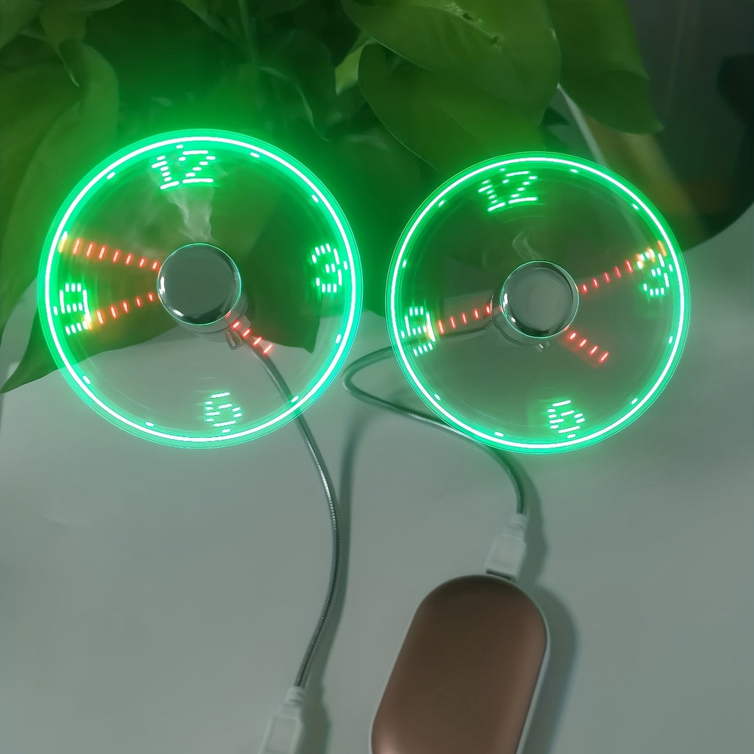 USB skrivebordsvifte med LED klokkevisning | Luvikno