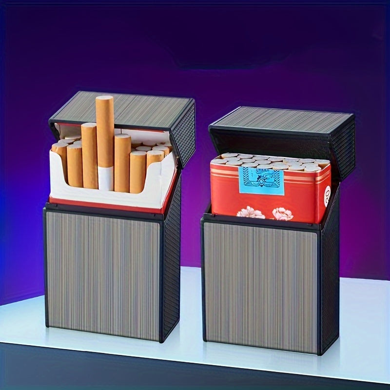 Luvikno | 2-i-1 USB oppladbar lighter og sigarettetui - Stilig herre 20-sigarett holder, fuktighetsbestandig og slitesterk