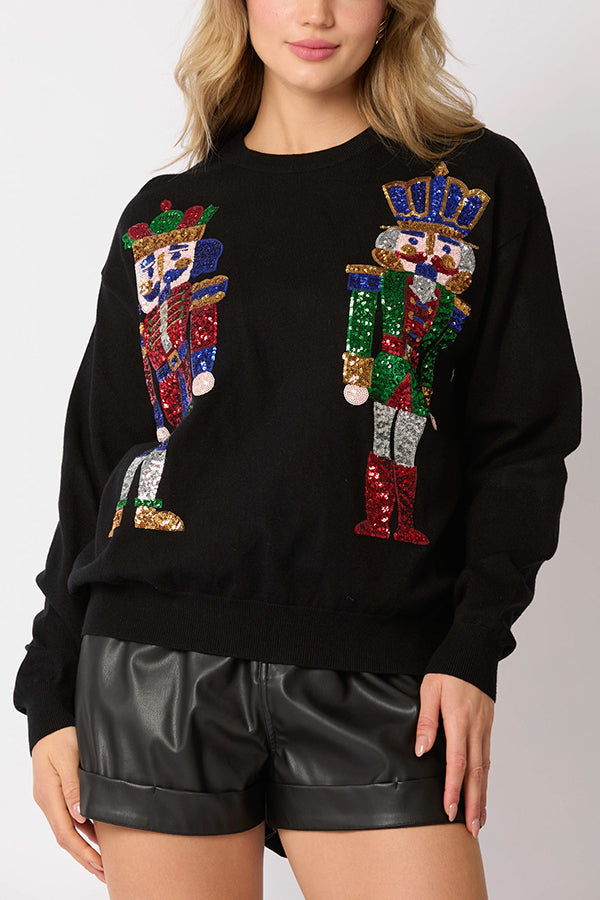 Luvik | JuleSoldat Glitrende Mote Løs Sweatshirt