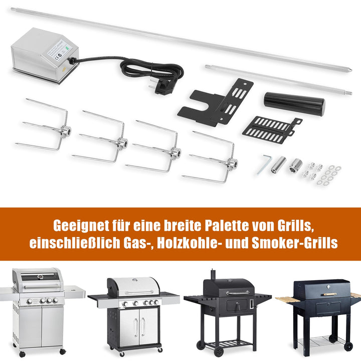 BBQ Grill Spydere Rustfritt Stål Motor 4x Kjøttnål | Luvikno
