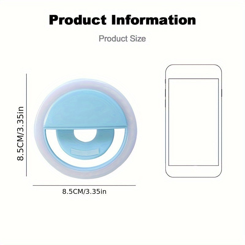 Luvikno | LED Selfie Ring Light med oppladbart batteri - Perfekt sirkelys for sminke og fotografering, kompatibel med telefoner og datamaskiner