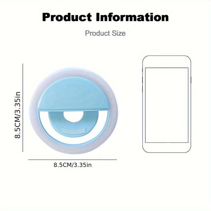 Luvikno | LED Selfie Ring Light med oppladbart batteri - Perfekt sirkelys for sminke og fotografering, kompatibel med telefoner og datamaskiner
