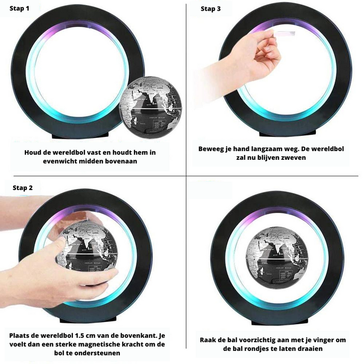 FloatingGlobe Lampe – Unik Globe Belysning for Hjemmet Luvikno