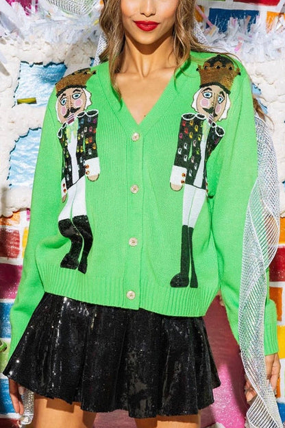 Luvik | Joulupähkinämurskaaja Pailletit Vapaa-ajan neuletakki