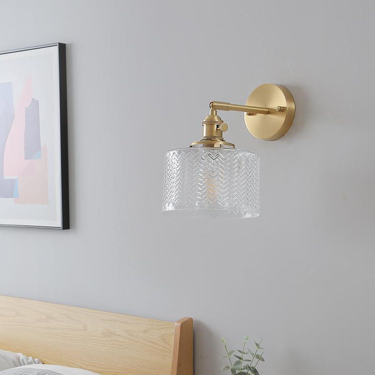 Luvikno | Nordisk Minimalistisk Kreativ Messing Sylinder 1-Lys Vegglampe
