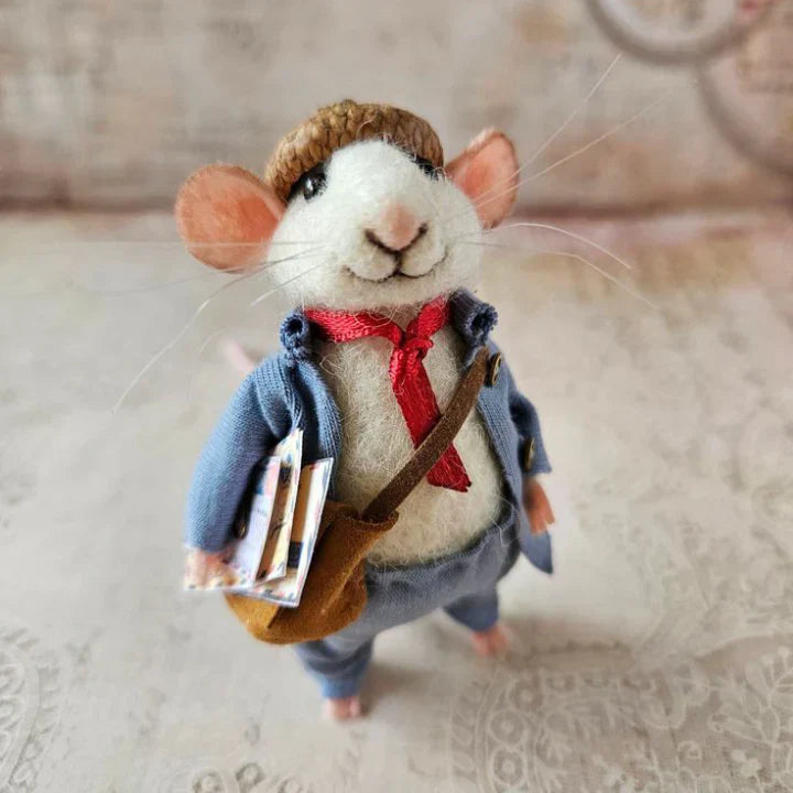 Luvikno | Håndlaget filtet musdekorasjon | Miljøvennlig ull | Julepynt & Gave