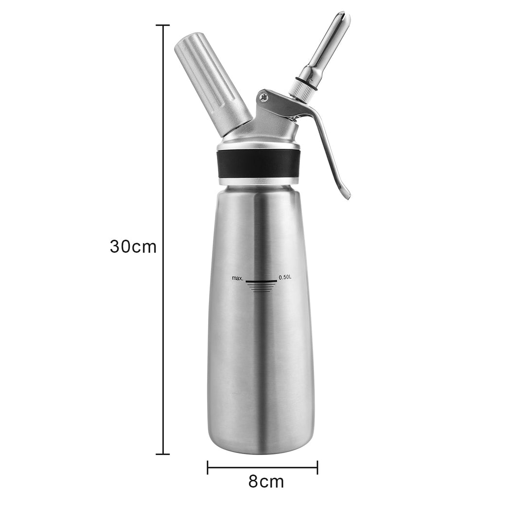 Sahne dispenser rustfritt stål med 3 dyser 500ml | Luvikno
