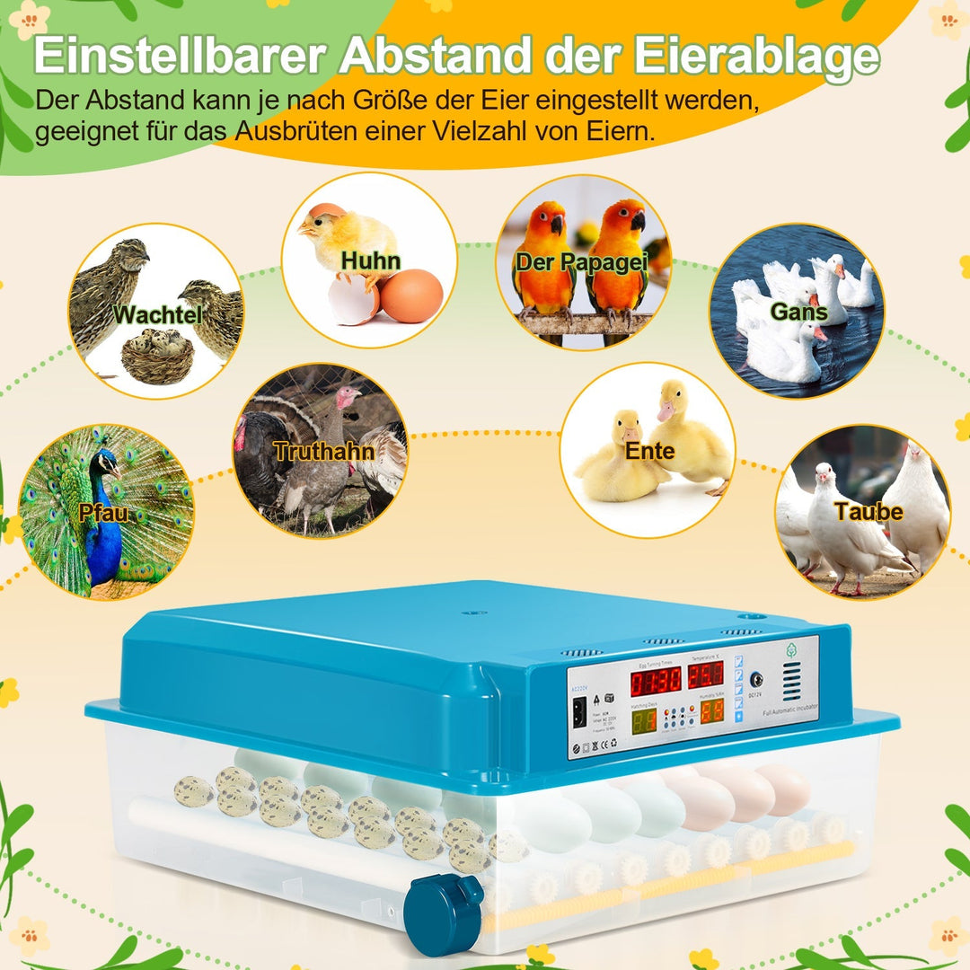 Brutautomat Helautomatiske Inkubator for Kyllinger 64 Egg | Luvikno