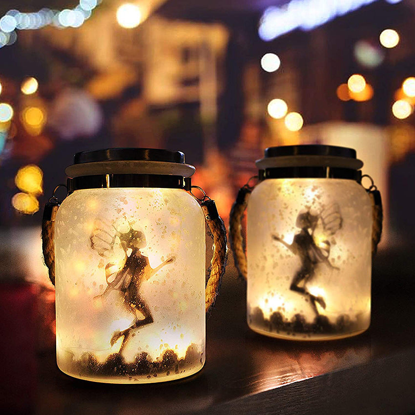 Solar Creative Fairy Frosted Glass Jar LED Utendørs Lys | Luvikno