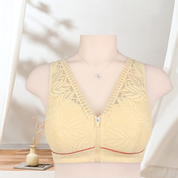 Luvikno | Ensfarge Lacy Lingerie med Frontglidelås
